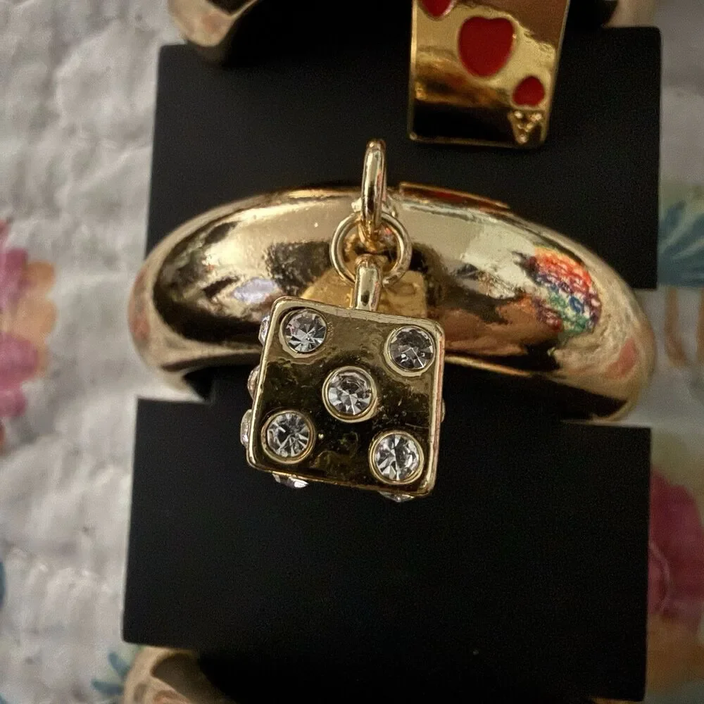 Knotty Pony Cuff Hair Bracelet Charms 3PCS Ace Dice Lucky Horseshoe Las Vegas
